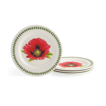 Botanic Garden Melamine Set of 4 Salad Plates, Poppy Botanic Garden Melamine Set of 4 Salad Plates, Poppy